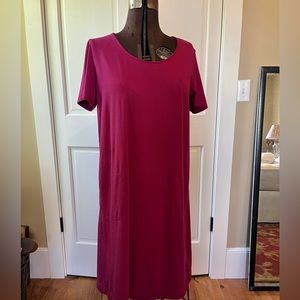 J. Jill Pima Cotton stretch T-Shirt Dress With Pockets  Size Medium